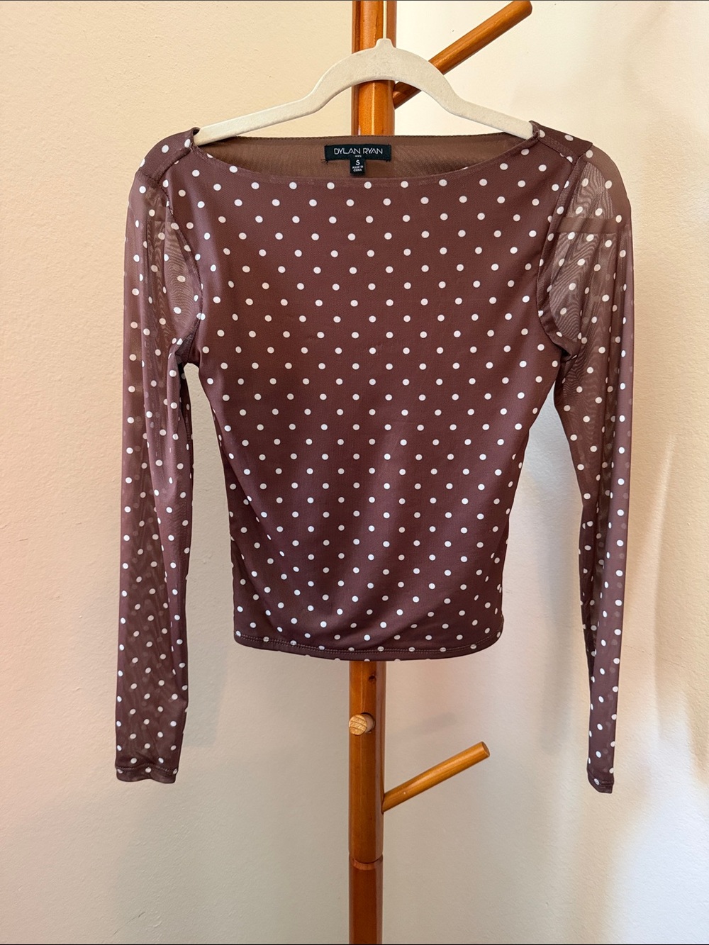Brown Polka Dot Long Sleeve Tee